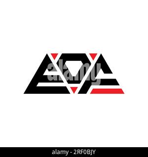 Logo de lettre triangle EOF avec forme de triangle. Monogramme de conception de logo triangle EOF. Modèle de logo vecteur triangle EOF avec couleur rouge. EOF triangul Illustration de Vecteur