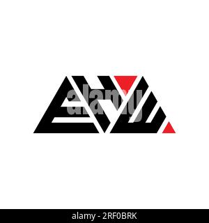 Logo de lettre triangle EHW avec forme de triangle. Monogramme de logo triangle EHW. Modèle de logo vecteur triangle EHW avec couleur rouge. EHW triangul Illustration de Vecteur