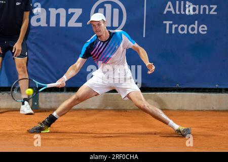 Vérone, Italie. 30 juillet 2023. Vitaliy Sachko en action lors de la finale de Internazionali di Verona - ATP Challenger 100 tournoi de tennis au Circolo tennis Scaligero à Vérone le 30 juillet 2023, Vérone Italie. Crédit : Agence photo indépendante/Alamy Live News Banque D'Images