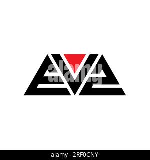Logo de lettre triangle EVZ avec forme de triangle. Monogramme de logo triangle EVZ. Modèle de logo vectoriel triangle EVZ avec couleur rouge. EVZ triangul Illustration de Vecteur