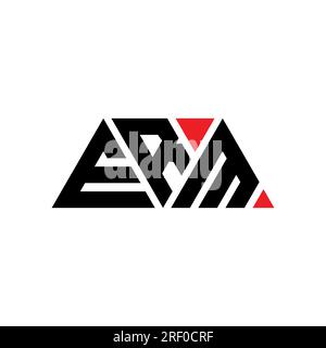 Logo lettre triangle ERM en forme de triangle. Monogramme de logo triangle ERM. Modèle de logo vecteur triangle ERM avec couleur rouge. ERM triangul Illustration de Vecteur