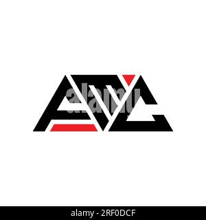 Logo de lettre triangle FMC avec forme de triangle. Monogramme de logo triangle FMC. Modèle de logo vecteur triangle FMC avec couleur rouge. FMC triangul Illustration de Vecteur