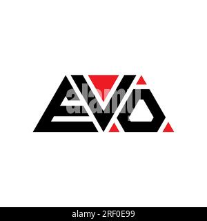 Logo de lettre triangle EVO avec forme de triangle. Monogramme de logo triangle EVO. Modèle de logo vecteur triangle EVO avec couleur rouge. EVO triangul Illustration de Vecteur