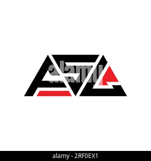 Logo de lettre triangle FSL avec forme de triangle. Monogramme de logo triangle FSL. Modèle de logo vecteur triangle FSL avec couleur rouge. FSL triangul Illustration de Vecteur