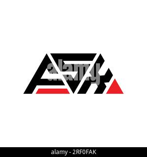 Logo de lettre triangle FSX avec forme de triangle. Monogramme de logo triangle FSX. Modèle de logo vectoriel de triangle FSX avec la couleur rouge. FSX triangul Illustration de Vecteur
