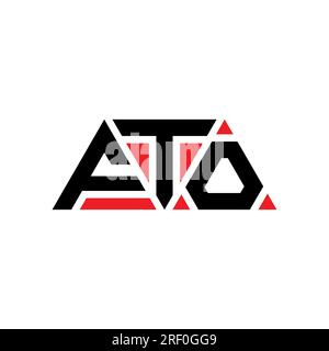 Logo de lettre triangle FTO avec forme de triangle. Monogramme de logo triangle FTO. Modèle de logo vecteur triangle FTO avec couleur rouge. FTO triangul Illustration de Vecteur