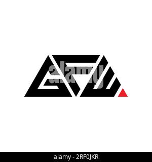 Logo de lettre triangle GFW avec forme de triangle. Monogramme de logo triangle GFW. Modèle de logo vectoriel triangle GFW avec couleur rouge. GFW triangul Illustration de Vecteur