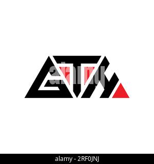 Logo lettre triangle GTH avec forme de triangle. Monogramme de logo triangle GTH. Modèle de logo vecteur triangle GTH avec la couleur rouge. GTH triangul Illustration de Vecteur