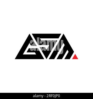 Design de logo de lettre triangle GSM avec forme de triangle. Monogramme de conception de logo triangle GSM. Modèle de logo vecteur triangle GSM avec couleur rouge. GSM triangul Illustration de Vecteur