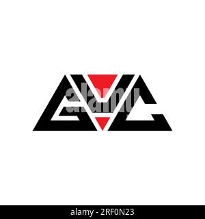Logo de lettre triangle GUC avec forme de triangle. Monogramme de conception de logo de triangle de GUC. Modèle de logo vecteur triangle GUC avec couleur rouge. GUC triangul Illustration de Vecteur