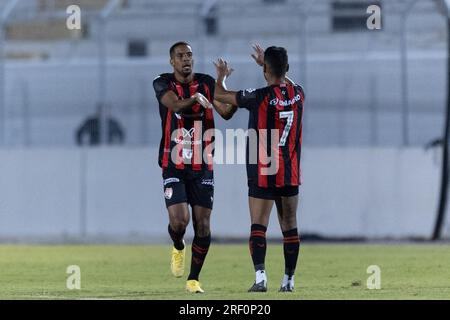 Campinas, Brésil. 30 juillet 2023. SP - CAMPINAS - 07/30/2023 - BRAZILEIRO B 2023, PONTE PRETA X VITORIA - le joueur de Vitoria Iury célèbre son but lors d'un match contre Ponte Preta au stade Moises Lucarelli pour le championnat brésilien B 2023. Photo : Diogo Reis/AGIF/Sipa USA crédit : SIPA USA/Alamy Live News Banque D'Images