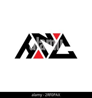 Logo de lettre triangle HNC avec forme de triangle. Monogramme de conception de logo triangle HNC. Modèle de logo vecteur triangle HNC avec couleur rouge. HNC triangul Illustration de Vecteur