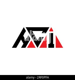 Conception de logo de lettre triangle HCI avec forme de triangle. Monogramme de conception de logo de triangle HCI. Modèle de logo vecteur triangle HCI avec couleur rouge. HCI triangul Illustration de Vecteur