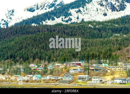 JUNEAU, ALASKA - 6 mai 2023 : la ville de Juneau est la capitale de l'Alaska. La population de Juneau peut augmenter d'environ 6 000 personnes à partir de Cruise SH Banque D'Images