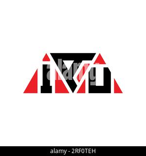 Logo lettre triangle IAU avec forme de triangle. Monogramme de logo triangle IAU. Modèle de logo vecteur triangle IAU avec couleur rouge. IAU triangul Illustration de Vecteur