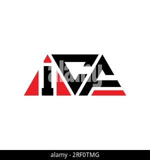 Logo de lettre triangle ICF avec forme de triangle. Monogramme de logo triangle ICF. Modèle de logo vecteur triangle ICF avec couleur rouge. ICF triangul Illustration de Vecteur
