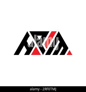 Logo de lettre triangle HPM avec forme de triangle. Monogramme de logo triangle HPM. Modèle de logo vecteur triangle HPM avec couleur rouge. HPM triangul Illustration de Vecteur