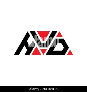 Logo de lettre triangle HUD avec forme de triangle. Monogramme de conception de logo de triangle HUD. Modèle de logo vecteur triangle HUD avec couleur rouge. HUD triangul Illustration de Vecteur