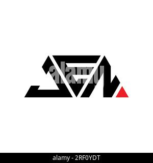 Logo de lettre triangle JEN avec forme de triangle. Monogramme de conception de logo de triangle de JEN. Modèle de logo vectoriel triangle JEN avec la couleur rouge. JEN triangul Illustration de Vecteur
