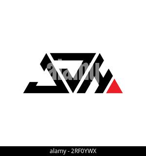 Design de logo de lettre triangle JJH avec forme de triangle. Monogramme de conception de logo triangle JJH. Modèle de logo vecteur triangle JJH avec couleur rouge. JJH triangul Illustration de Vecteur