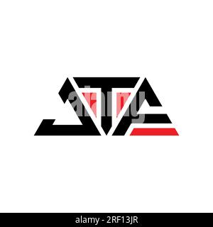 Design de logo de lettre triangle JTF avec forme de triangle. Monogramme de conception de logo de triangle de JTF. Modèle de logo vecteur triangle JTF avec couleur rouge. JTF triangul Illustration de Vecteur