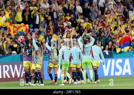 Sydney, Australie. 30 juillet 2023. Les joueuses colombiennes remercient la foule après le match du groupe H de la coupe du monde féminine de la FIFA 2023 entre l'Allemagne et la Colombie au stade de football de Sydney, le 30 juillet 2023 à Sydney, en Australie Credit : IOIO IMAGES/Alamy Live News Banque D'Images