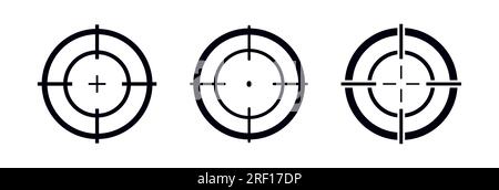 Différents réticules ciblant les symboles de mise au point et de visée jeu d'icônes d'illustration vectorielle Illustration de Vecteur