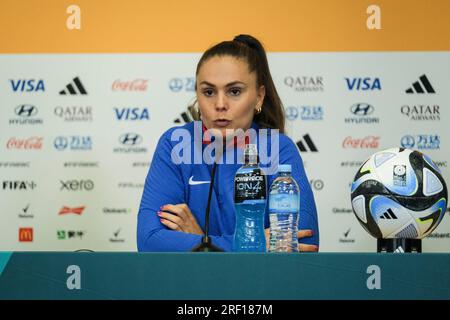 Dunedin, Nouvelle-Zélande. 31 juillet 2023. Coupe du monde féminine de la FIFA 2023 Groupe E - Vietnam vs pays-Bas Conférence de presse d’avant-match avec l’entraîneur principal Andries Jonker et l’attaquant Lieke Martens. DAT DO/Alamy Live News. Banque D'Images