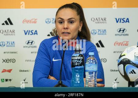 Dunedin, Nouvelle-Zélande. 31 juillet 2023. Coupe du monde féminine de la FIFA 2023 Groupe E - Vietnam vs pays-Bas Conférence de presse d’avant-match avec l’entraîneur principal Andries Jonker et l’attaquant Lieke Martens. DAT DO/Alamy Live News. Banque D'Images