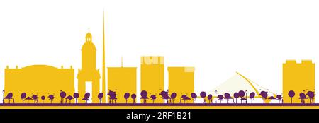 Résumé Dublin Ireland City Skyline Silhouette avec des bâtiments de couleur. Illustration vectorielle. Voyage d'affaires et concept de tourisme. Illustration de Vecteur