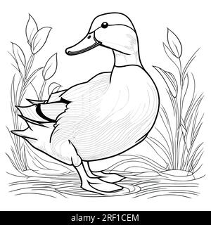 Illustration d'un canard, noyé à la main Illustration de Vecteur