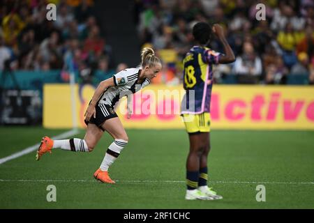 Sydney, Australie. 30 juillet 2023. Football, femmes : coupe du monde, Allemagne - Colombie, tour préliminaire, Groupe H, Journée 2, Sydney Stadium : Lea Schüller, allemande. Crédit : Sebastian Christoph Gollnow/dpa/Alamy Live News Banque D'Images