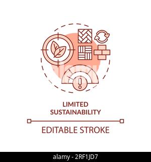 Concept d'icône de ligne de durabilité limitée personnalisable en 2D. Illustration de Vecteur