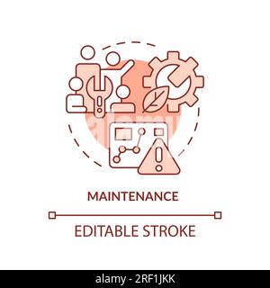 Concept d'icône de ligne de maintenance personnalisable en 2D. Illustration de Vecteur