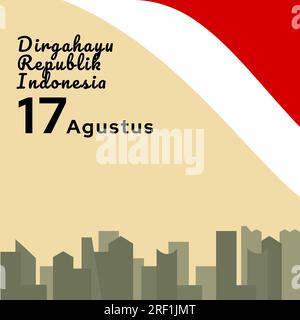Modèle de bannière du jour de l'indépendance indonésienne. dirgahayu republik indonésie arrière-plan. illustration vectorielle Illustration de Vecteur