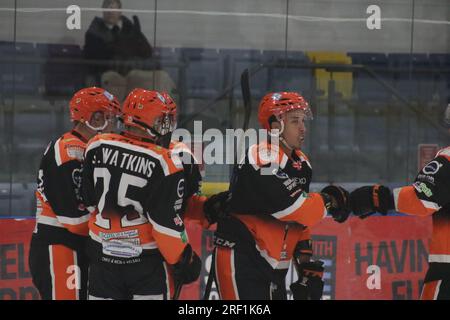 Match de hockey sur glace local Banque D'Images