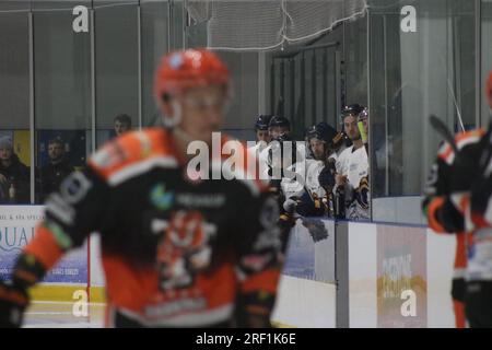 Match de hockey sur glace local Banque D'Images