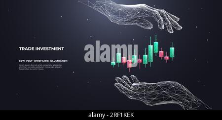 Main humaine abstraite tenant Candlestick coloré. Illustration de Vecteur