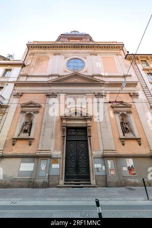 Turin, Italie - 28 mars 2022 : l'église de San Rocco est l'une des églises de Turin, située dans la via San Francesco d'Assisi. Banque D'Images