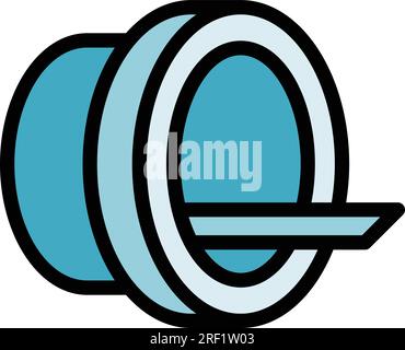 Vecteur de contour d'icône IRM. Tomodensitométrie. Scanner médical couleur plat Illustration de Vecteur