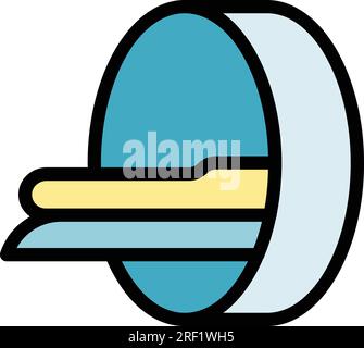 Vecteur de contour d'icône d'irm du corps. Résonance magnétique. Imagerie médicale couleur plate Illustration de Vecteur
