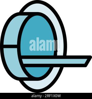 vecteur de contour d'icône irm 3d. Tomodensitométrie. Scanner médical couleur plat Illustration de Vecteur