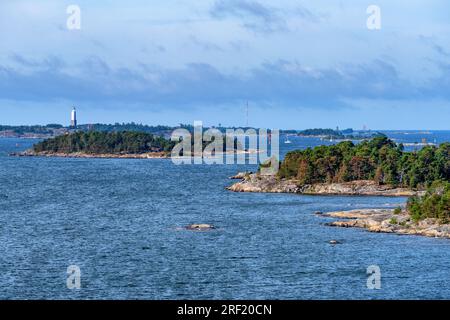 Archipel de Kirkkonummi vu depuis la tour d'observation de l'île de Utterböte, Kirkkonummi, Finlande Banque D'Images