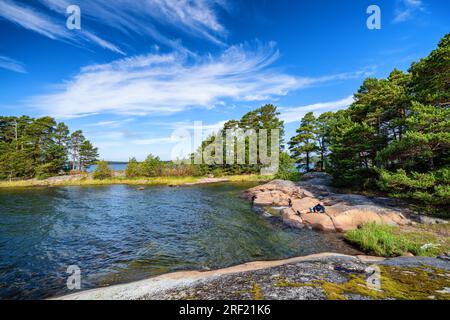 Sur l'île de Utterböte, Kirkkonummi, Finlande Banque D'Images