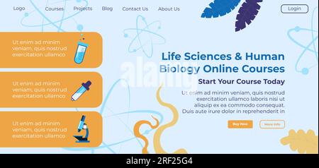 Cours en ligne sur les sciences de la vie et la biologie humaine Illustration de Vecteur