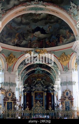 Intérieur de l'église collégiale de Saint Gallus et Otmar, St., St. Gall, Lac de Constance, Suisse Banque D'Images