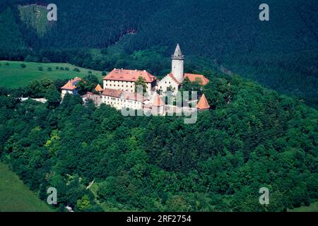 Musée Leuchtenburg, Vallée de Saale, Seitenroda, Forêt de Thuringe, Thuringe, Allemagne, Kahla Banque D'Images