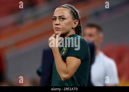 Katie McCabe (Irlande) regarde avant le match du groupe B féminin de la coupe du monde de la FIFA 2023 Irlande femmes vs Nigeria femmes au Suncorp Stadium, Brisbane, Australie, 31 juillet 2023 (photo de Patrick Hoelscher/News Images) Banque D'Images