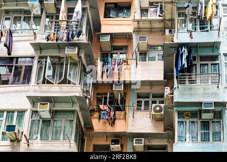 Yick Fat immeuble de logements sociaux, Hong Kong, RAS, Chine Banque D'Images