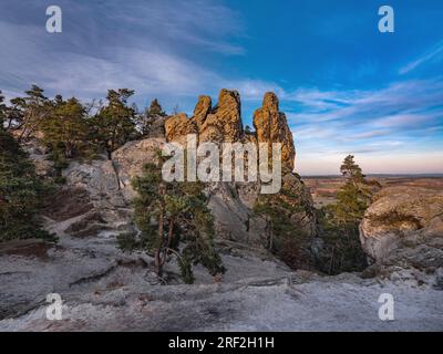 Hamburger formation rocheuse de Wappen dans la réserve naturelle de Teufelsmauer, Allemagne, Saxe-Anhalt, Timmenrode Banque D'Images